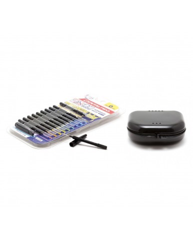 DentalPro i Shape Interdental Brush Black Size 0 & MASEL Retainer Box Black Super Tuff - Combo