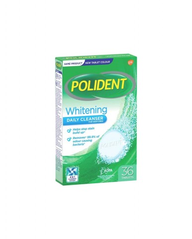 Polident Whitening Daily Denture Cleanser 36 Tablets