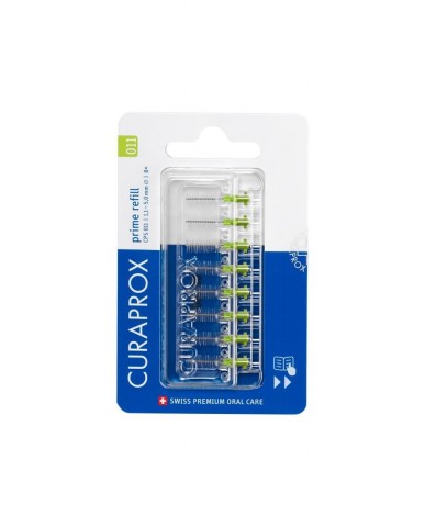 CURAPROX Interdental Brush Prime Refill Pack - CPS 011 | 1.1 mm / 5.0 mm | Lime Green
