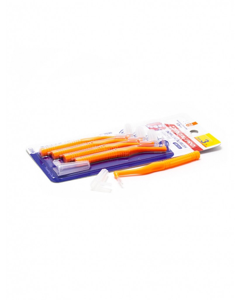 DentalPro L Shape Interdental Brush Size 3 (S) – 1.2 mm Orange