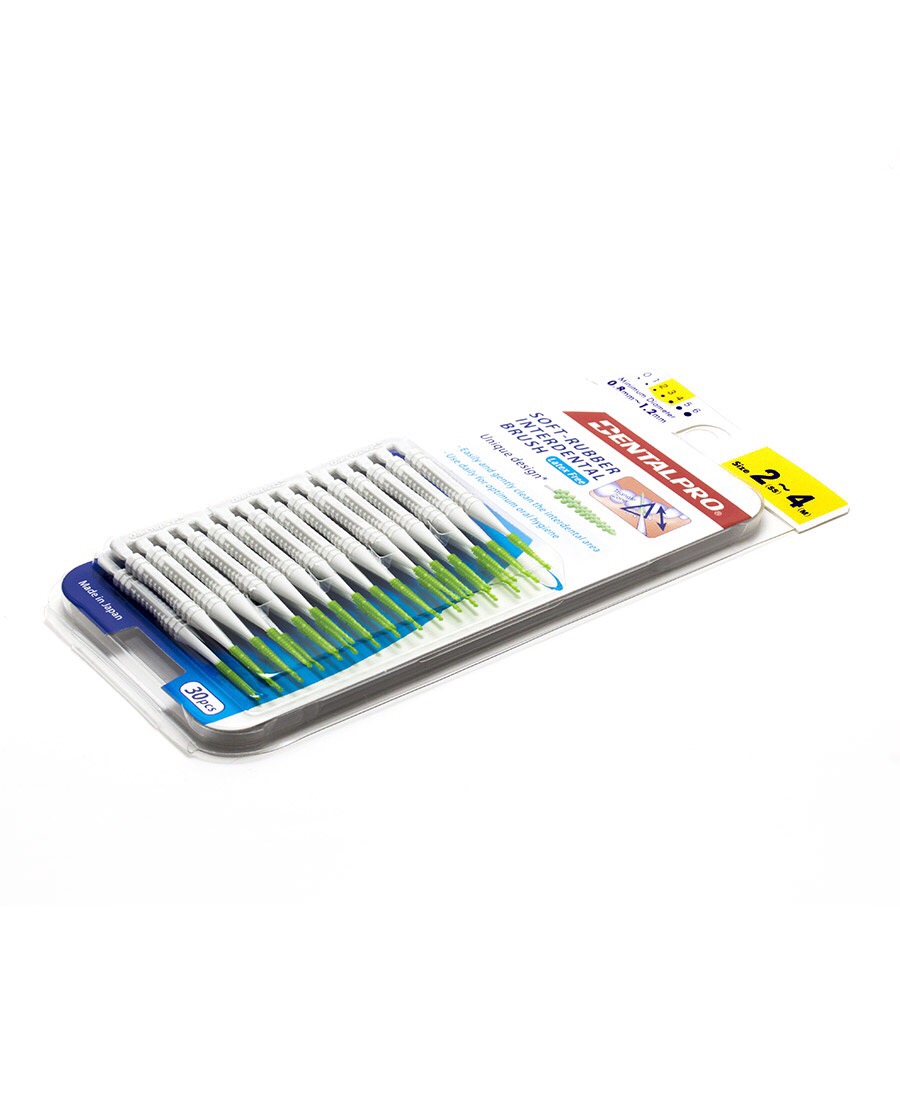 DentalPro Soft-Rubber Interdental Brush Size 2-4 (SS-M) - 0.8-1.2 mm