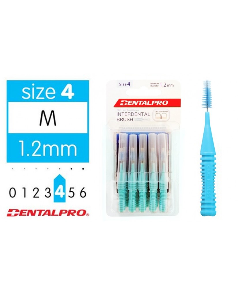 DentalPro i Shape Interdental Brush Size 4 (M) – 1.2mm Blue