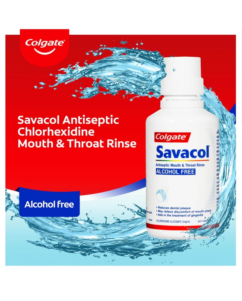 COLGATE Savacol Alcohol Free Mouth & Throat Rinse 300ml