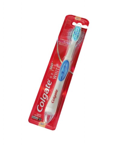 COLGATE 360° Optic White Toothbrush Soft - Battery Powered - Blue