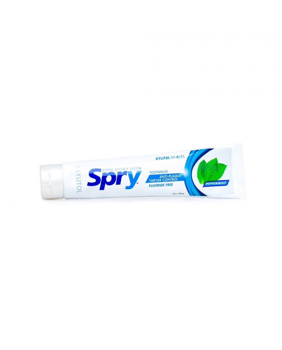 Spry Natural Peppermint Anti-Plaque Tartar Control Toothpaste - Fluoride-Free 141g