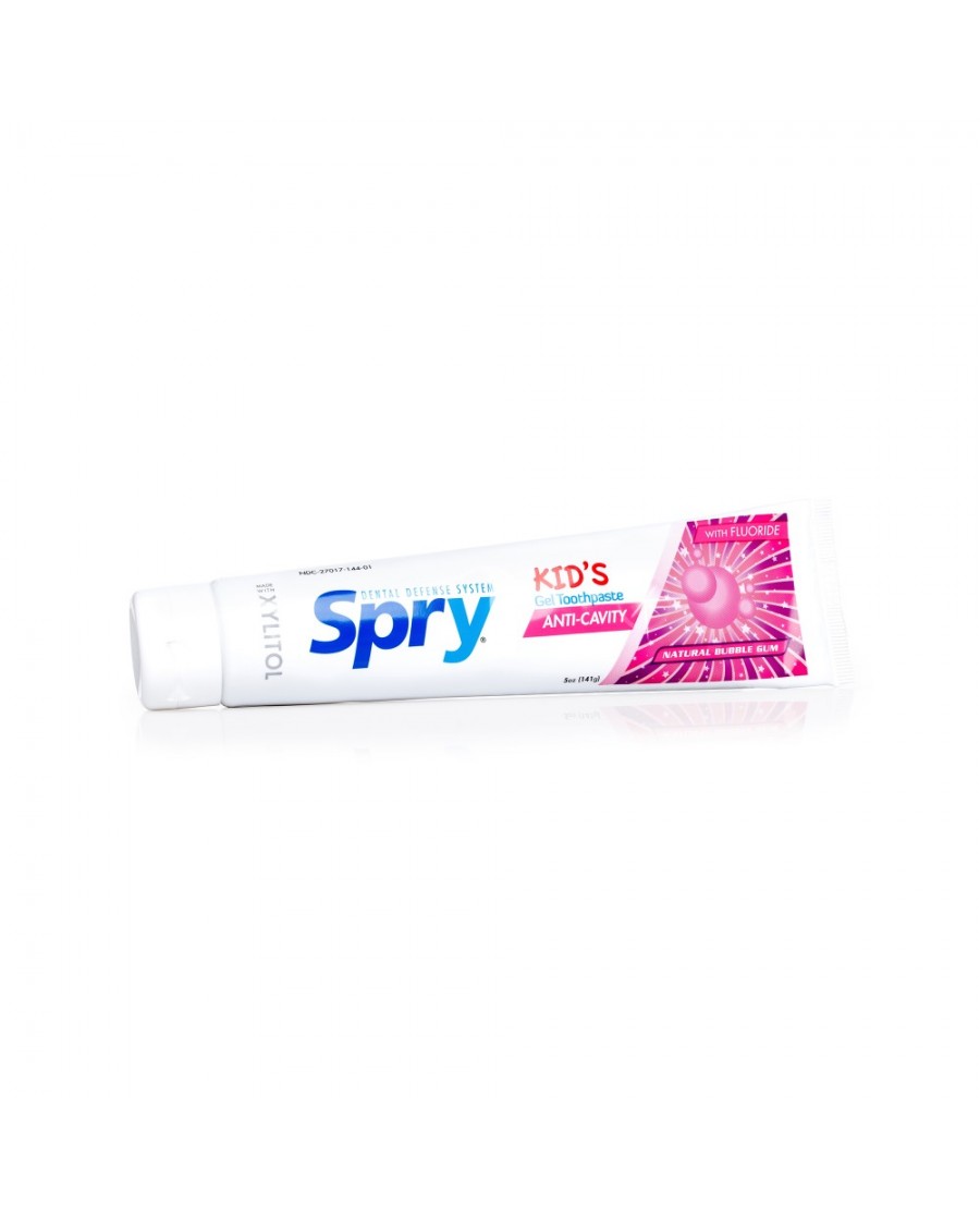 Kid's Spry Anti-Cavity Natural Bubble Gum Gel Toothpaste - with Fluoride 141g